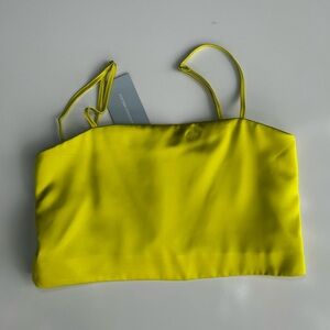 ANTONIO MELANI Neon Yellow Satin Top size 0 (I)